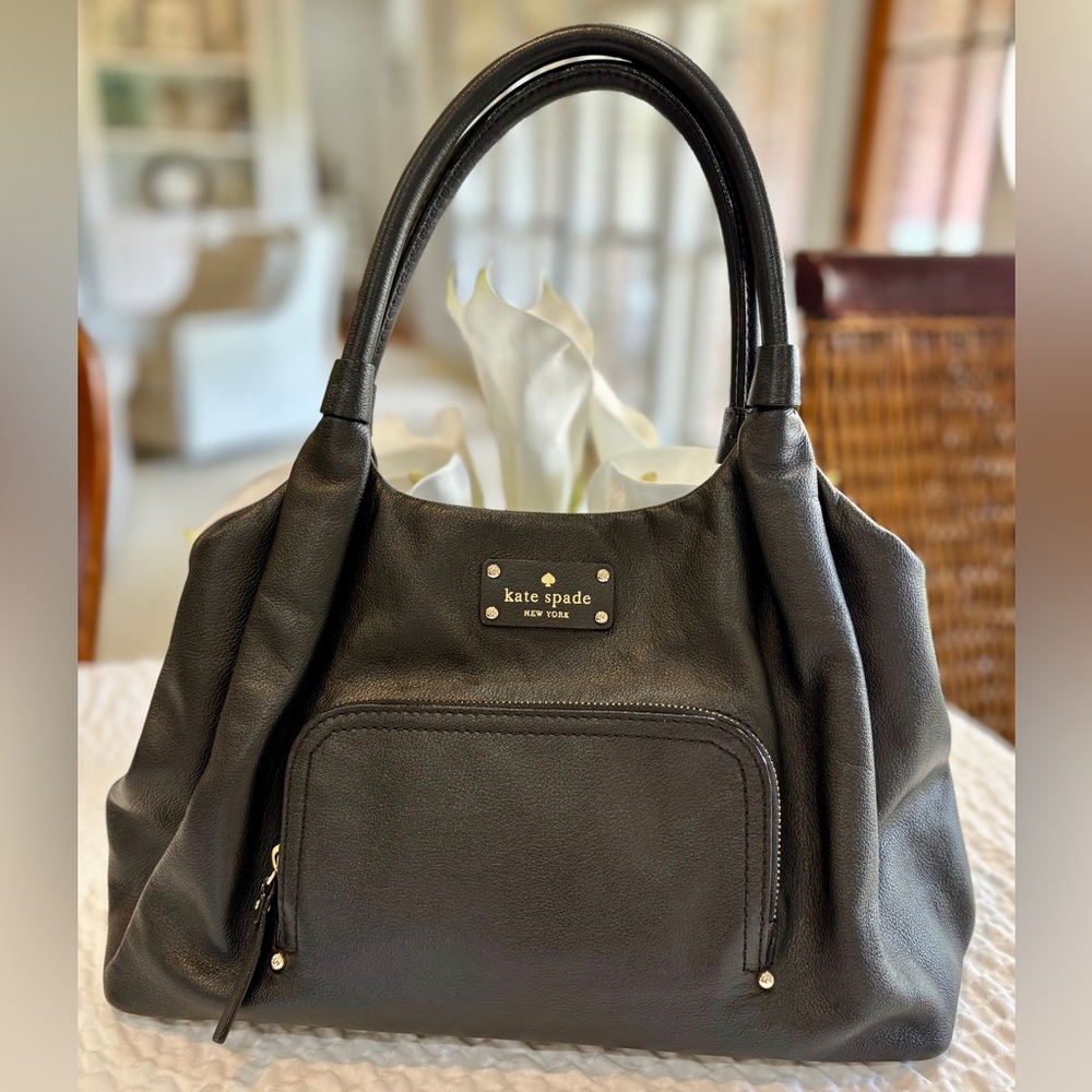 Kate Spade NY Street Stevie Shoulder Bag EUC Premium Thick Black Leather Clean